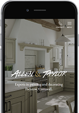 Web Designers from Cornwall built the Allen and Taylor painters and decorators website.