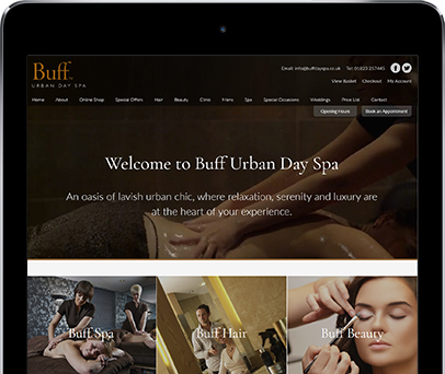 Cornwall Web Designers built the Buff Day Spa website.